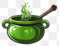 PNG Witch green pot white background.