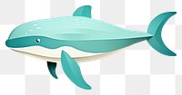 PNG Whale animal art turquoise.