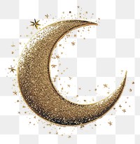 PNG Eid Mubarak crescent moon gold nature night.