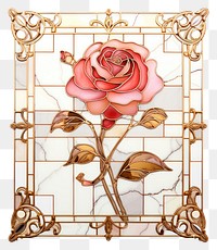 PNG Rose art nouveau flower plant glass.