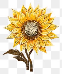 PNG Sunflower art nouveau mosaic plant inflorescence.