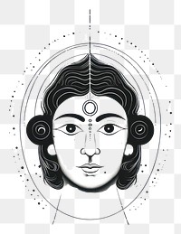 PNG Maha Shivratri with third eyes drawing portrait sketch.