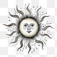 PNG Sun drawing sketch illustrated.