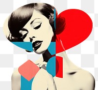 PNG Retro collage of love adult art representation.