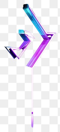 PNG Neon arrow light symbol purple.