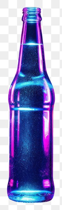 PNG Neon beer craft bottle light drink illuminated.