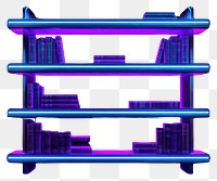 PNG Neon book shelf light purple architecture.