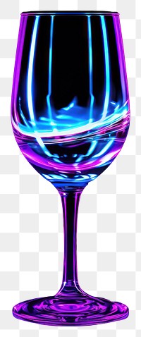 PNG Neon glass of wine light drink illuminated.