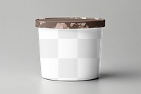 Paper food container png mockup, transparent design