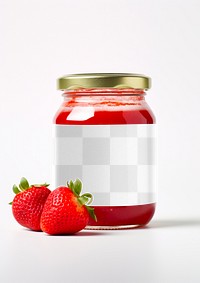 Jam jar label png mockup, transparent design