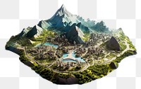 PNG City plan in mountain landscape outdoors nature.