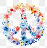 PNG Floral inside Peace Sign Shape pattern flower shape.
