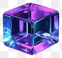 PNG Ice cube light neon black background.