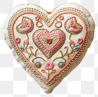 PNG Heart shape embroidery pattern white background