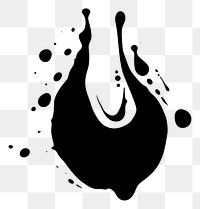 PNG Silhouette with droplet ink white background splattered.