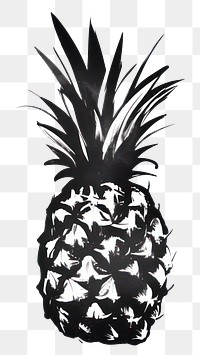 PNG Pineapple fruit plant black.