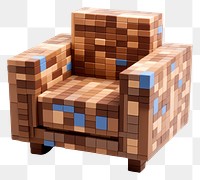 PNG Armchair bricks toy furniture wood relaxation.