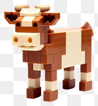 PNG Cow bricks toy white background representation agriculture.