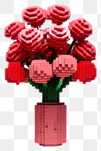 PNG Rose bouquet bricks toy art flower plant.