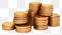 PNG Coins stack money white background investment.