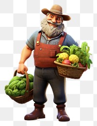 PNG Farmer holding vegetables gardening basket adult.