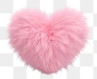 PNG Heart pink fur white background.