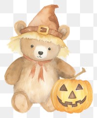 PNG  Teddy bear halloween cute toy.