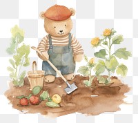 PNG  Teddy bear gardening outdoors tool.