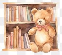 PNG  Teddy bear bookshelf furniture bookcase.
