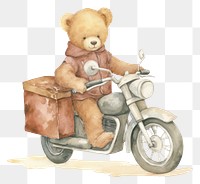 PNG  Teddy bear motorcycle vehicle toy.