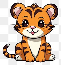 PNG Cute tiger cartoon animal mammal.