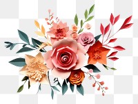 PNG Bouquet floral border flower origami pattern.