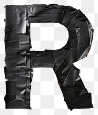 PNG Tape letters R black text art.