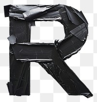 PNG Tape letters R black text art.