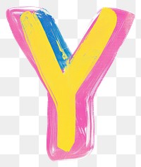 PNG Cute letter Y text art white background.