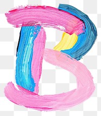 PNG Cute letter B art abstract number.