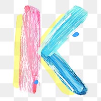 PNG Cute letter K abstract painting brush.