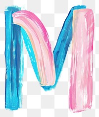PNG Cute letter M text brush art.