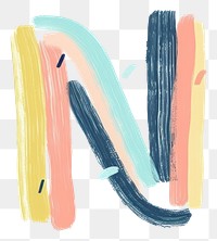 PNG Cute letter N text painting brush.