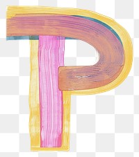 PNG Cute letter P text number art.