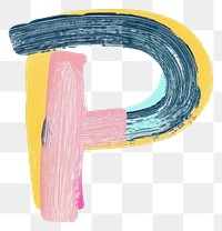 PNG Cute letter P text art white background.