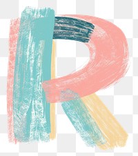 PNG Cute letter R text art white background.