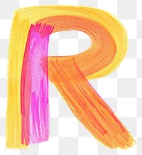 PNG Cute letter R text brush art.