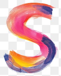 PNG Cute letter S abstract brush text.