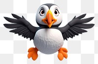 PNG Flying puffin animal bird anthropomorphic.