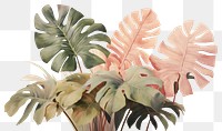 PNG Tropical leaves painting plant leaf.