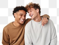 PNG Male friends with arm smile laughing adult.