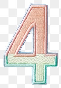 PNG Patch letter number 4 symbol white background creativity.