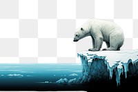 PNG Polarbear stands on edge ice wildlife outdoors.