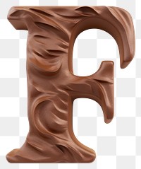 PNG Letter F chocolate dessert brown.